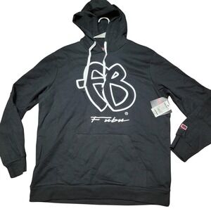 FUBU OG Logo Black Hoodie Sweatshirt Long Sleeve Pullover Mens Size L